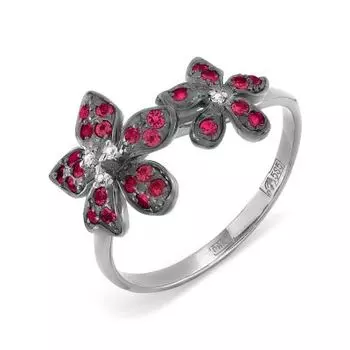 Кольцо с рубинами и бриллиантами Линии Любви