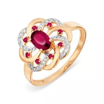 Кольцо с рубинами и бриллиантами Линии Любви