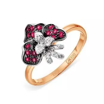 Кольцо с рубинами и бриллиантами Линии Любви