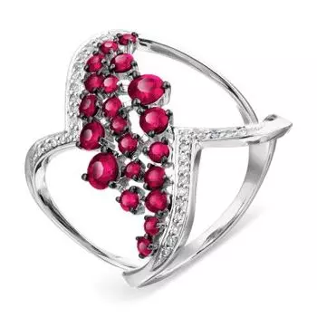 Кольцо с рубинами и бриллиантами Линии Любви