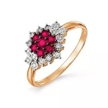Кольцо с рубинами и бриллиантами Линии Любви