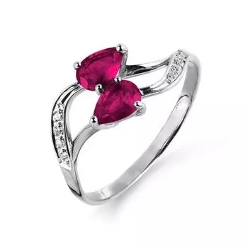 Кольцо с рубинами и бриллиантами Линии Любви