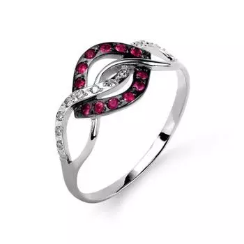 Кольцо с рубинами и бриллиантами Линии Любви