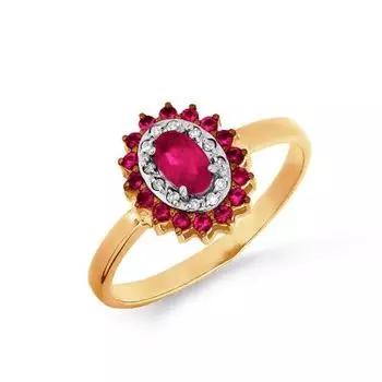 Кольцо с рубинами и бриллиантами Линии Любви