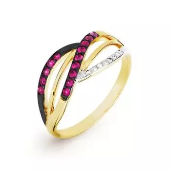 Кольцо с рубинами и бриллиантами Линии Любви