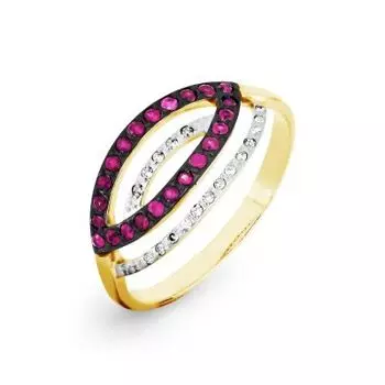 Кольцо с рубинами и бриллиантами Линии Любви