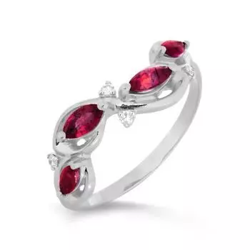 Кольцо с рубинами и бриллиантами Линии Любви