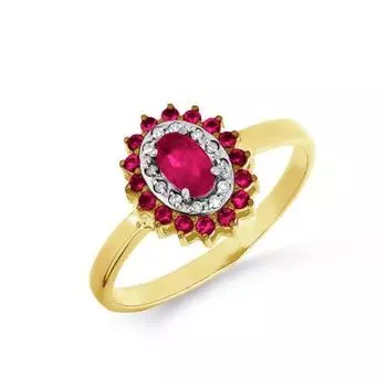 Кольцо с рубинами и бриллиантами Линии Любви