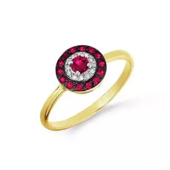 Кольцо с рубинами и бриллиантами Линии Любви
