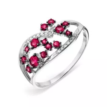Кольцо с рубинами и бриллиантами Линии Любви