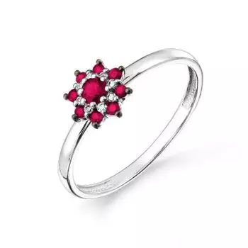 Кольцо с рубинами и бриллиантами Линии Любви