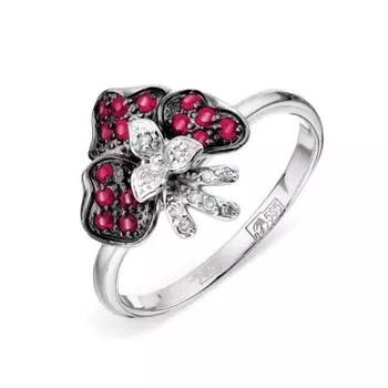 Кольцо с рубинами и бриллиантами Линии Любви