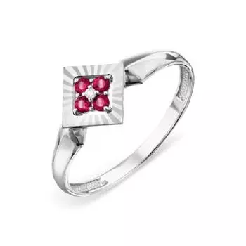 Кольцо с рубинами и бриллиантом Линии Любви