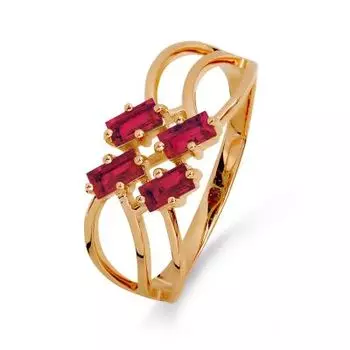 Кольцо с рубинами Линии Любви