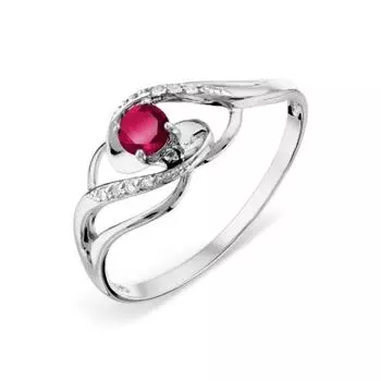 Кольцо с рубином и бриллиантами Линии Любви