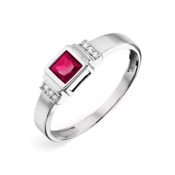 Кольцо с рубином и бриллиантами Линии Любви