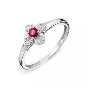 Кольцо с рубином и бриллиантами Линии Любви