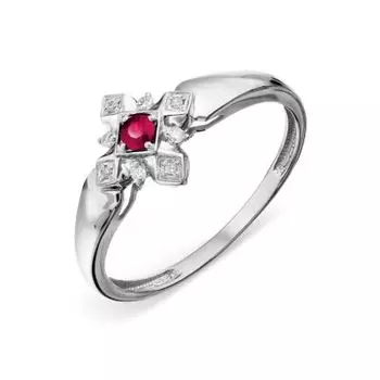 Кольцо с рубином и бриллиантами Линии Любви