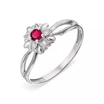 Кольцо с рубином и бриллиантами Линии Любви