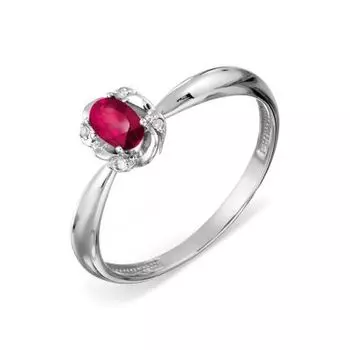 Кольцо с рубином и бриллиантами Линии Любви