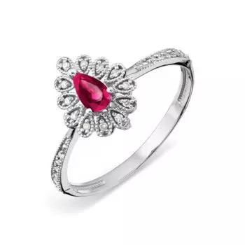 Кольцо с рубином и бриллиантами Линии Любви