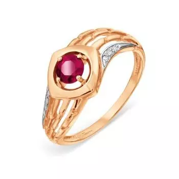 Кольцо с рубином и бриллиантами Линии Любви