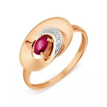 Кольцо с рубином и бриллиантами Линии Любви