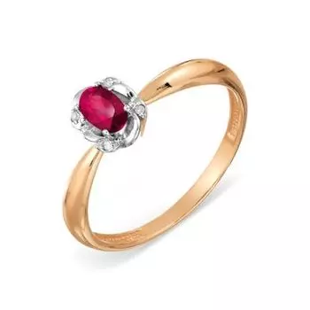 Кольцо с рубином и бриллиантами Линии Любви