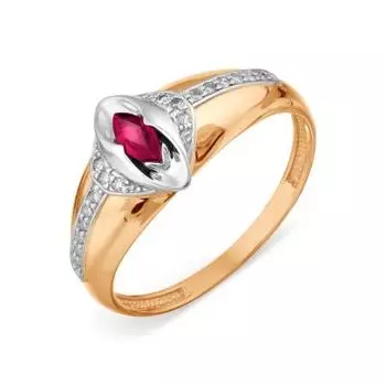 Кольцо с рубином и бриллиантами Линии Любви