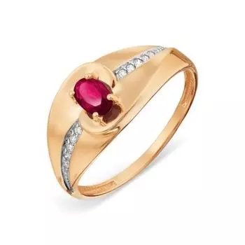 Кольцо с рубином и бриллиантами Линии Любви