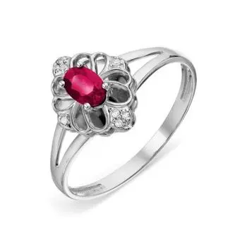 Кольцо с рубином и бриллиантами Линии Любви
