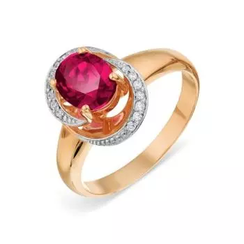 Кольцо с рубином и бриллиантами Линии Любви