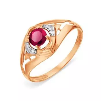 Кольцо с рубином и бриллиантами Линии Любви