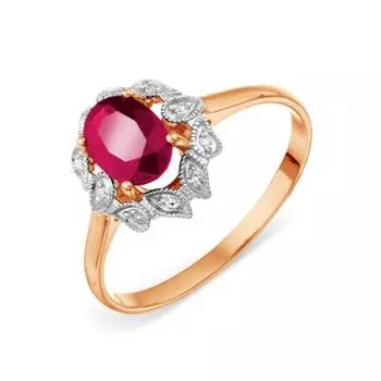 Кольцо с рубином и бриллиантами Линии Любви