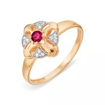 Кольцо с рубином и бриллиантами Линии Любви