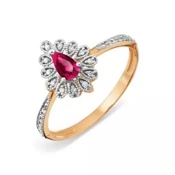 Кольцо с рубином и бриллиантами Линии Любви