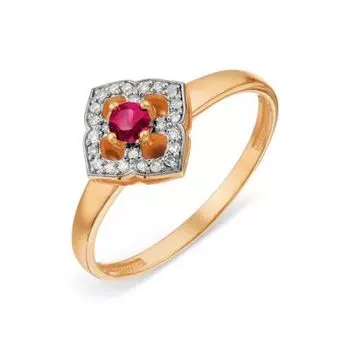 Кольцо с рубином и бриллиантами Линии Любви