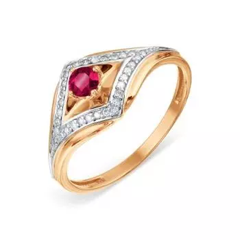 Кольцо с рубином и бриллиантами Линии Любви