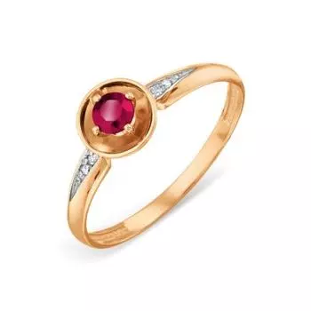 Кольцо с рубином и бриллиантами Линии Любви
