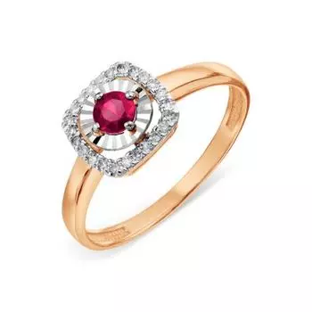 Кольцо с рубином и бриллиантами Линии Любви