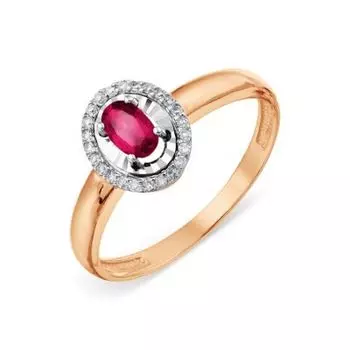 Кольцо с рубином и бриллиантами Линии Любви