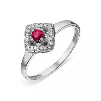 Кольцо с рубином и бриллиантами Линии Любви