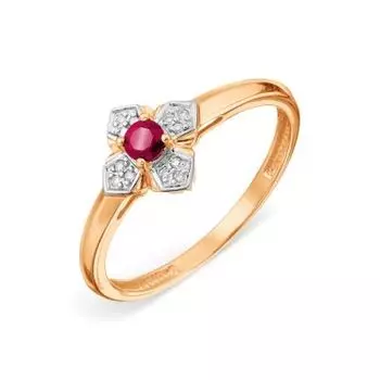 Кольцо с рубином и бриллиантами Линии Любви