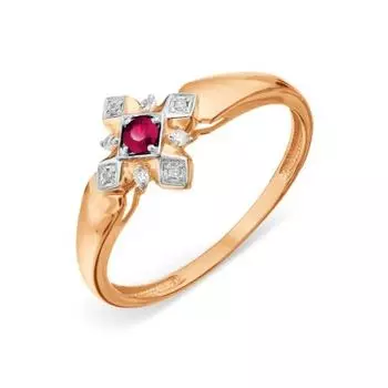 Кольцо с рубином и бриллиантами Линии Любви