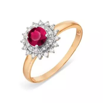 Кольцо с рубином и бриллиантами Линии Любви