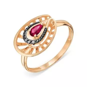 Кольцо с рубином и бриллиантами Линии Любви