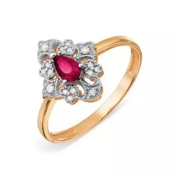 Кольцо с рубином и бриллиантами Линии Любви