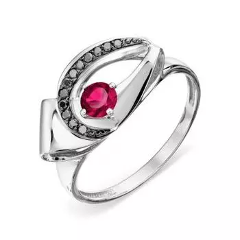 Кольцо с рубином и бриллиантами Линии Любви