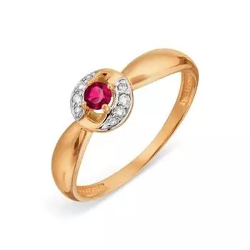 Кольцо с рубином и бриллиантами Линии Любви