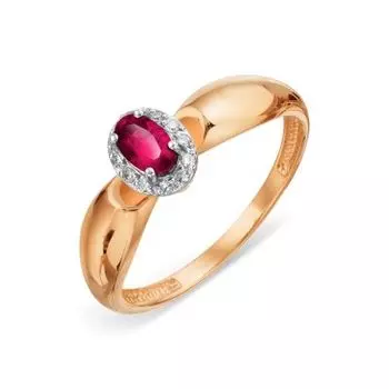 Кольцо с рубином и бриллиантами Линии Любви
